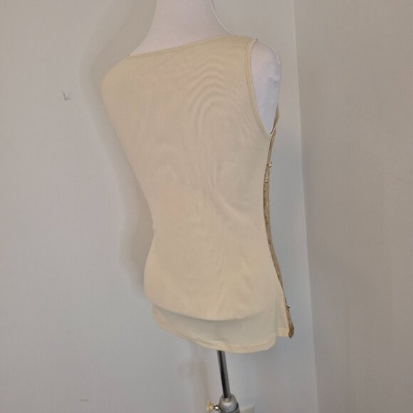 Sequinned Sleeveless Top with Mesh Back M - Picture 4 of 10